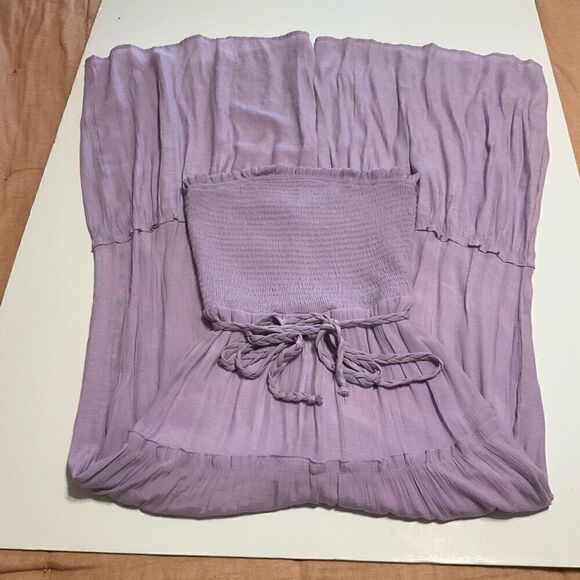 Love Tree Tiered Lavender Smocked Wide Leg Jumpsuit, M. - Picture 13 of 16